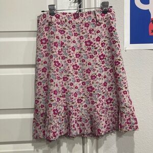 Marc Jacobs Pink and Cream Floral A-Line Skirt